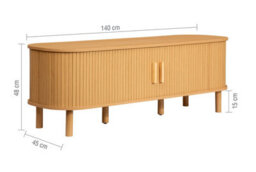 Oak Brown Axel Fluted Tv Unit Birlea - thumbnail 8