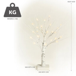 Netta 2Ft Twig Birch Tree With Pre-Lit With 24 Warm White Leds - Battery Powered - White - thumbnail 7