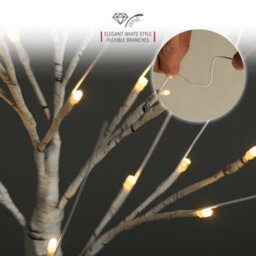 Netta 2Ft Twig Birch Tree With Pre-Lit With 24 Warm White Leds - Battery Powered - White - thumbnail 4