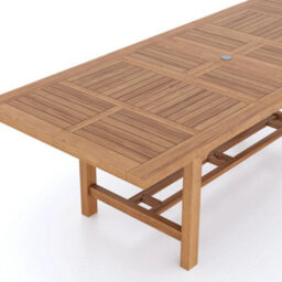 Eterna Duchy Teak Garden Outdoor Dining Table & 8 Seat Chair Set - With Cream Cushions - thumbnail 7