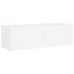 Berkfield 5 Piece Tv Wall Cabinets With Led Lights White - thumbnail 9