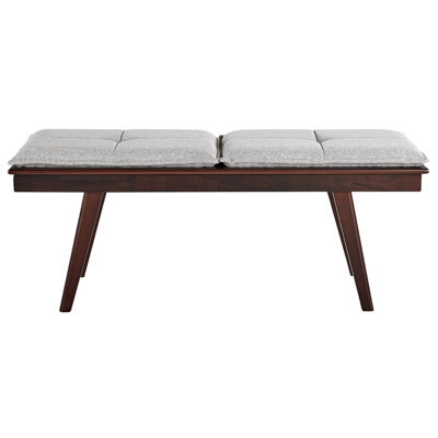Beliani Hallway Bench - Dark Brown Mdf Frame, Rubberwood Legs, Plush Cushions, Rectangular Retro Design - image 1