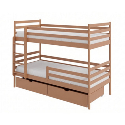 Arte Gusto Cinnamon Wooden Bunk Bed 90 X 200Cm - With 2 Foam Bonnell Mattresses - image 1