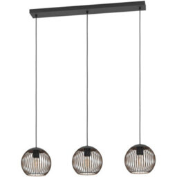 Loops Stylish Black And Copper Triple Pendant Ceiling Light For Modern Interiors 32Cm E27 - thumbnail 3
