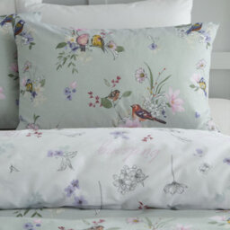 Catherine Lansfield Bedding Songbird Duvet Cover Set With Pillowcases Sage Green - thumbnail 3
