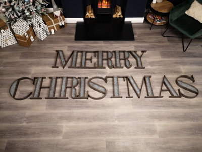 Samuel Alexander 40Cm Industrial Metal Set Of 14 Merry Christmas Letters Decoration - image 1