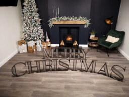 Samuel Alexander 40Cm Industrial Metal Set Of 14 Merry Christmas Letters Decoration - thumbnail 2