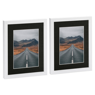 "Nicola Spring Photo Frames With 5"" X 7"" Mount - 8"" X 10"" - White/black - Pack Of 2" - image 1