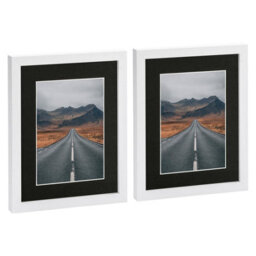 "Nicola Spring Photo Frames With 5"" X 7"" Mount - 8"" X 10"" - White/black - Pack Of 2" - thumbnail 1