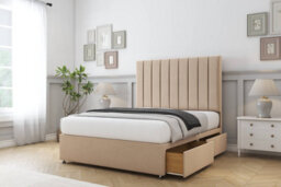 "Comfort Tokyo Pebble Plush Divan Bed Base 2 Drawers Same Side - 54"" Floor Standing  2'6 Small Single"