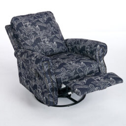 Recliner Armchair, 360 Degrees Swivel Single Sofa With Adjustable Backrest And Footrest - Navy - thumbnail 9