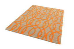 Orange Wool Luxurious Modern Easy To Clean Handmade Abstract Rug For Bedroom Dining Room And Living Room -160Cm X 230Cm - thumbnail 3