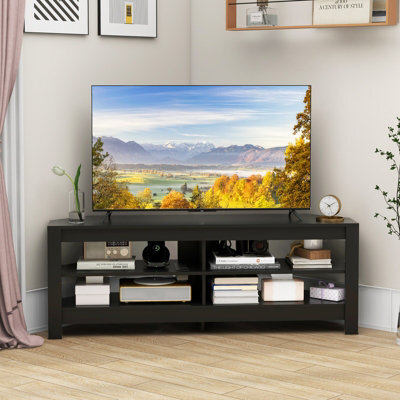 "Costway Corner Tv Stand With Power Outlet 3-Tier Entertainment Center For 60"" Tv" - image 1