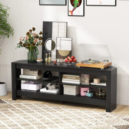 "Costway Corner Tv Stand With Power Outlet 3-Tier Entertainment Center For 60"" Tv" - thumbnail 8
