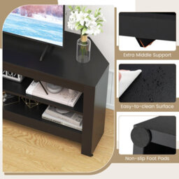 "Costway Corner Tv Stand With Power Outlet 3-Tier Entertainment Center For 60"" Tv" - thumbnail 7
