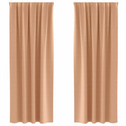 Berkfield Curtains With Curtains 2 Pcs Light Brown 245 X 140 Cm Polyester - thumbnail 2