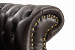 Faux Leather Brown 2 Seater Union Jack Chesterfield Sofa - thumbnail 7