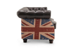 Faux Leather Brown 2 Seater Union Jack Chesterfield Sofa - thumbnail 5