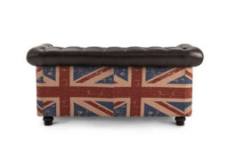 Faux Leather Brown 2 Seater Union Jack Chesterfield Sofa - thumbnail 6
