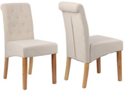 Oira Homes Modern 4 Seater Dining Table Set With Round Glass Dining Table And 4 Cream Velvet Chairs - thumbnail 3