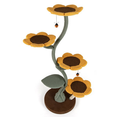 Costway Multi-Layer Cat Tower Sunflower Style Cat Tree With Metal Supporting Pipes - image 1