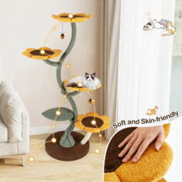 Costway Multi-Layer Cat Tower Sunflower Style Cat Tree With Metal Supporting Pipes - thumbnail 6