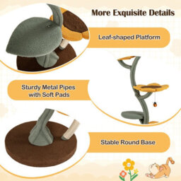 Costway Multi-Layer Cat Tower Sunflower Style Cat Tree With Metal Supporting Pipes - thumbnail 5