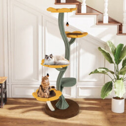 Costway Multi-Layer Cat Tower Sunflower Style Cat Tree With Metal Supporting Pipes - thumbnail 9