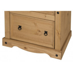 Mercers Furniture Corona 3 Drawer Wide Chest Of Drawers Solid Wood Pine Wooden Bedroom With Mexican Styling - thumbnail 3