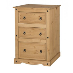 Mercers Furniture Corona 3 Drawer Wide Chest Of Drawers Solid Wood Pine Wooden Bedroom With Mexican Styling - thumbnail 1
