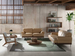 Angel Cerda Elegant White Fabric Armchair With Walnut Legs - thumbnail 3