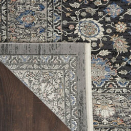 Grey/blue Luxurious Traditional Bordered Floral Rug Easy To Clean Living Room And Bedroom-300Cm X 381Cm - thumbnail 7