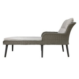 Loops 2 Pack Grey Rattan Wicker Outdoor Sun Lounger With Cushions For Garden - thumbnail 8