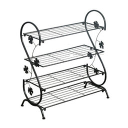 Living And Home 4 Tier Black Metal Shoe Rack Shoe Storage Organizer Shoe Shelf - thumbnail 4