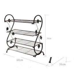 Living And Home 4 Tier Black Metal Shoe Rack Shoe Storage Organizer Shoe Shelf - thumbnail 6