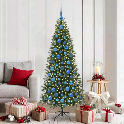 Vidaxl Christmas Bauble Set With 300 Leds 120 Pcs Blue Plastic - image 1