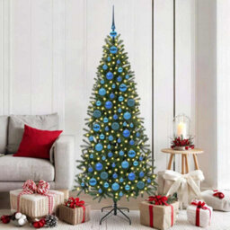 Vidaxl Christmas Bauble Set With 300 Leds 120 Pcs Blue Plastic - thumbnail 1