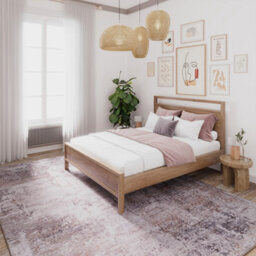 Loomed Brown Soft Machine Washable Washable Abstract Living Area Rug - 380 X 280Cm - thumbnail 3