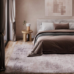 Loomed Brown Soft Machine Washable Washable Abstract Living Area Rug - 380 X 280Cm - thumbnail 5