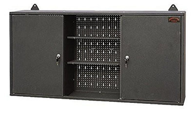 Dirty Pro Tools Wall Mounted Tool Cabinet Large Lockable Steel Garage Storage Cupboard & Hanging Tool Chest 1200mm