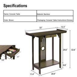Large Wooden Hallway Console Table Entry Side Display Desk Industrial Wood Table - thumbnail 2