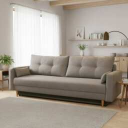 Bongo Modern Sofa Bed With Storage Universal Beige Fabric - thumbnail 1