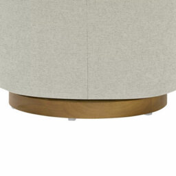 Xample Henredon Murphy Swivel Chair Light Grey Boucle Fabric Barrel Accent Chair 360 Rotation Wood Base Living Room Seat - thumbnail 4