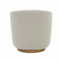 Xample Henredon Murphy Swivel Chair Light Grey Boucle Fabric Barrel Accent Chair 360 Rotation Wood Base Living Room Seat - thumbnail 7