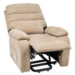 Beliani Electric Recliner Chair Rise Fabric Beige - thumbnail 5