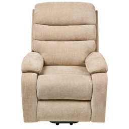 Beliani Electric Recliner Chair Rise Fabric Beige - thumbnail 4