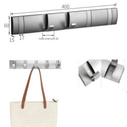Foldable Wall Mount Coat Hook Towel Rail Heavy Duty Clothes - thumbnail 2