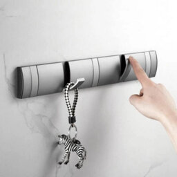 Foldable Wall Mount Coat Hook Towel Rail Heavy Duty Clothes - thumbnail 3