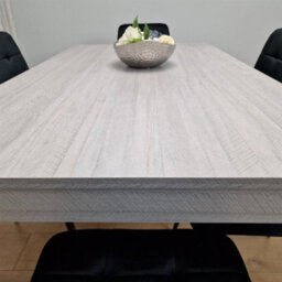 Kosy Koala Modern Grey Rectangle Dining Table Set With 6 Black Velvet Chairs Dining Room Furniture Set - thumbnail 2