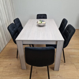 Kosy Koala Modern Grey Rectangle Dining Table Set With 6 Black Velvet Chairs Dining Room Furniture Set - thumbnail 7